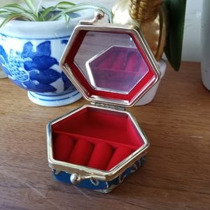 Asian Vintage Accessories Carry Case Blue Silk